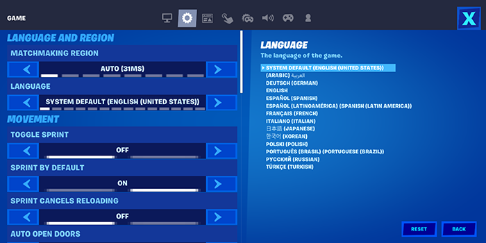 How To Change The Language In Fortnite