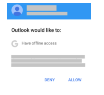 Google Add Account - Outlook Allow Access
