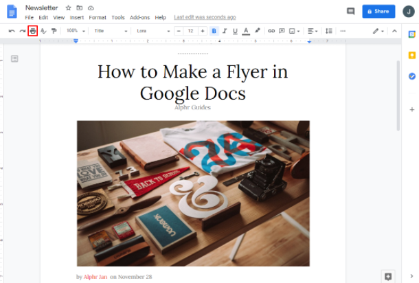 Google Docs - How to Make a Flyer