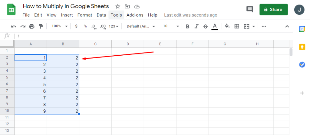 How to Multiply in Google Sheets
