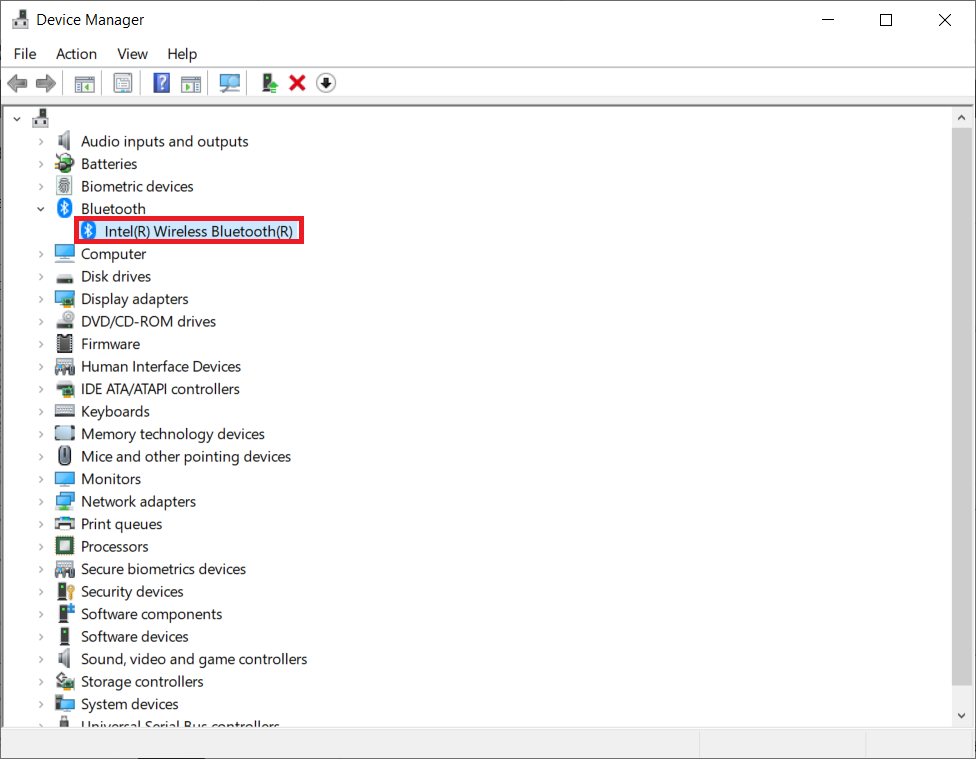Device Manager - Bluetooth