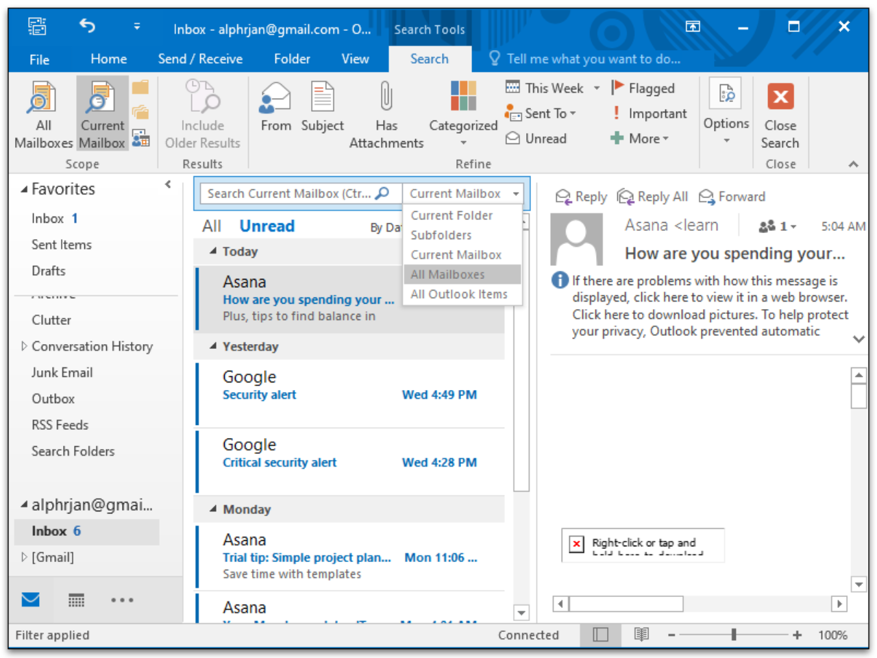 Ms Outlook View How to View All Mail in Outlook