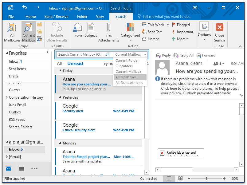 How to View All Mail in Outlook