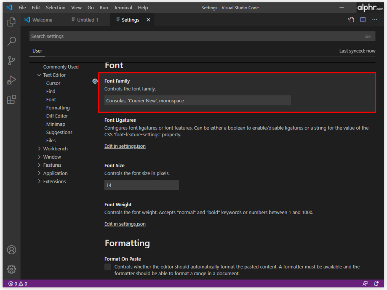 VS Code – How to Change Font