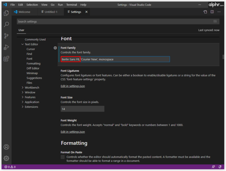 VS Code – How to Change Font
