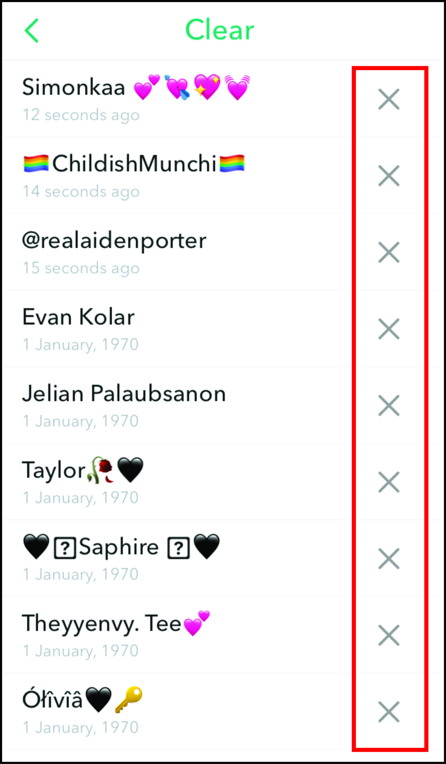 How to Clear Recents in Snapchat