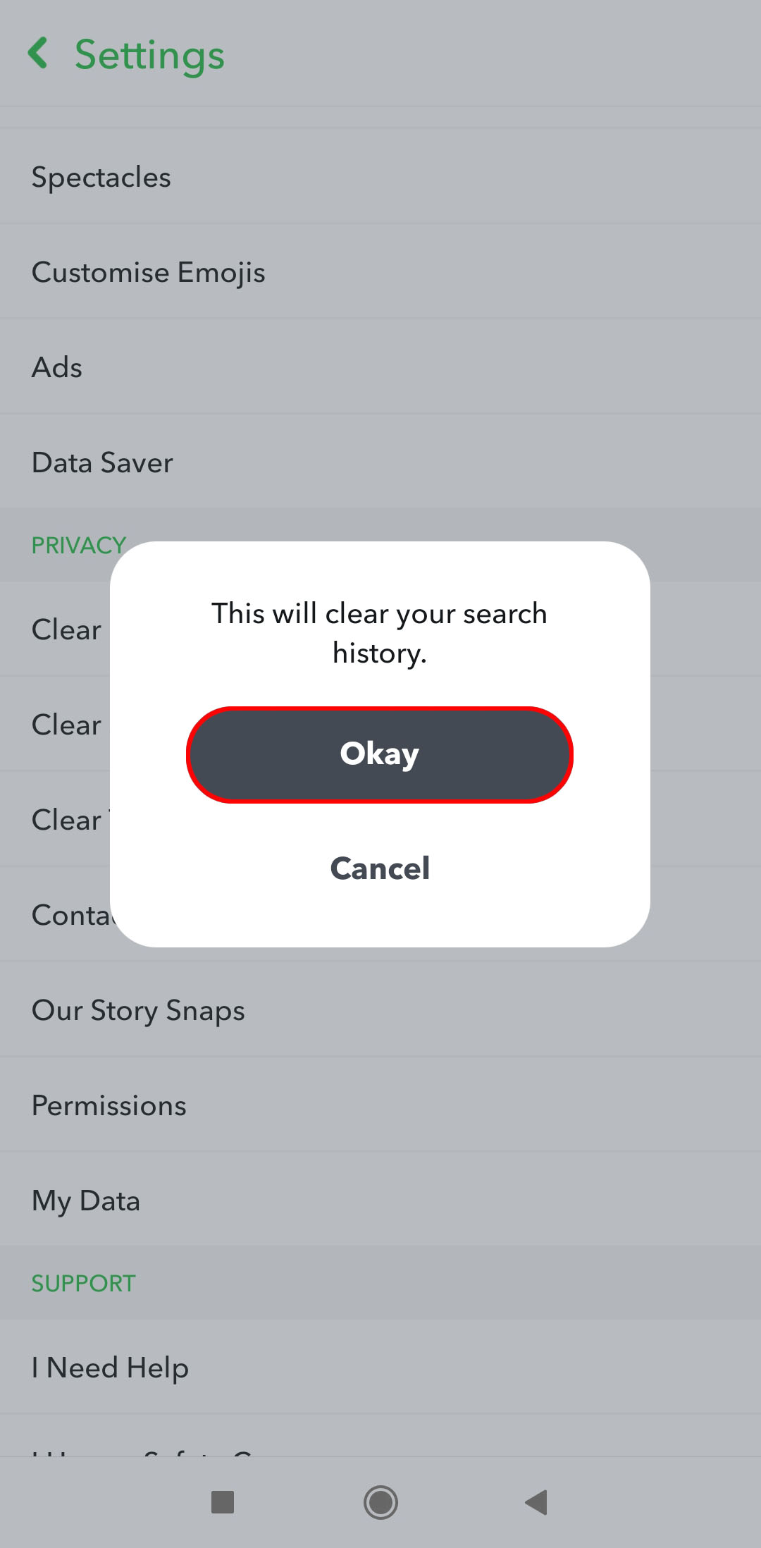 How to Clear Recents in Snapchat