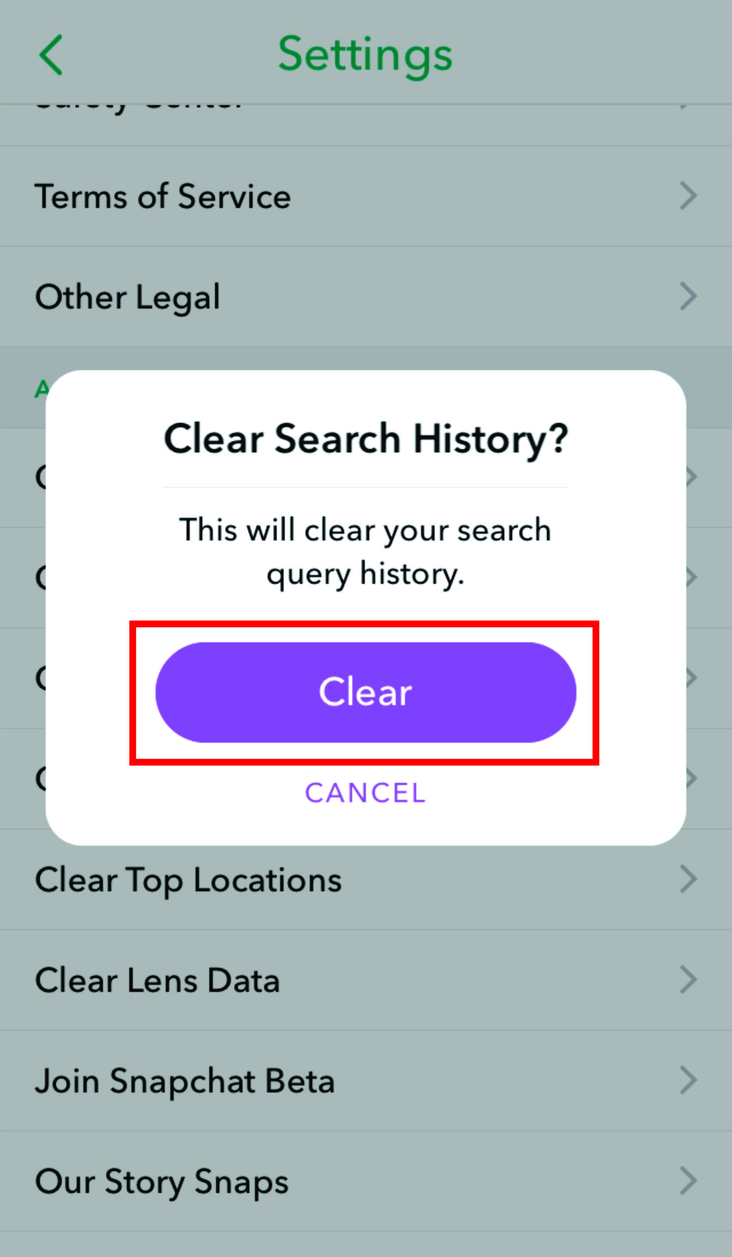 How to Clear Recents in Snapchat