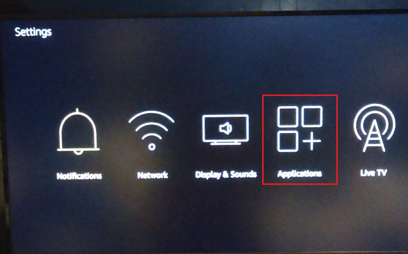 Fire TV Stick Settings menu