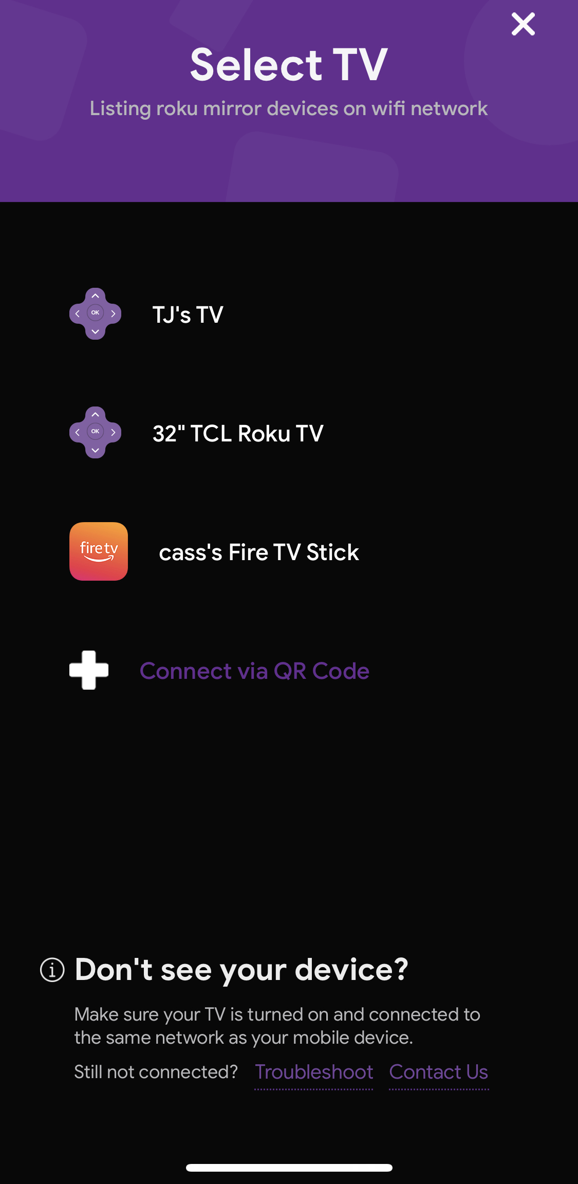 tcl roku tv screen mirroring not enabled
