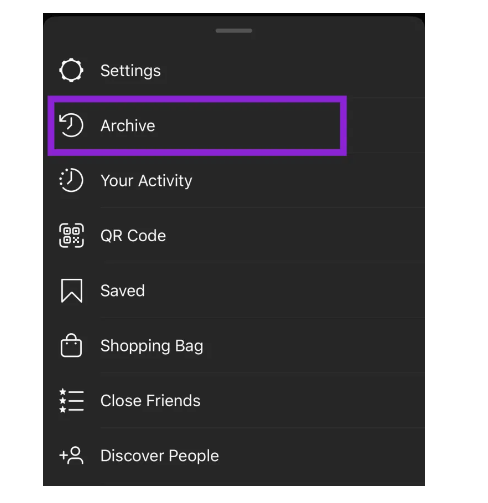 Instagram Menu Screen