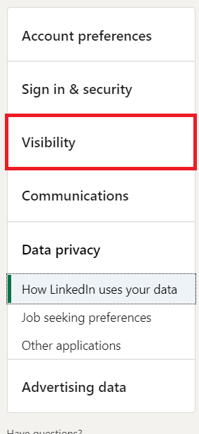 LinkedIn Menu 2