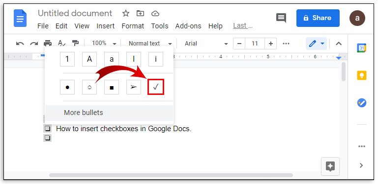 How To Add A Checkbox To A Google Doc