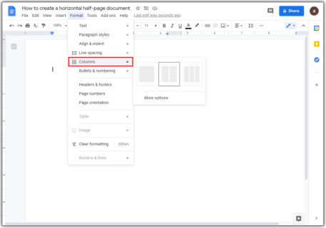 How to Make Two Columns in Google Docs