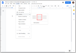 How to Make Two Columns in Google Docs