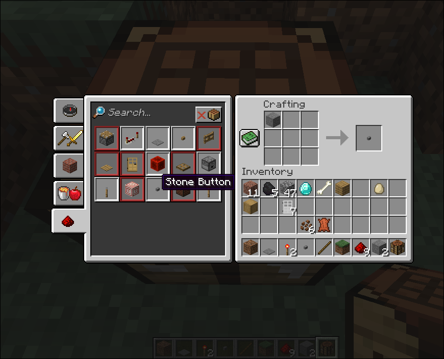 how to make a button in minecraft