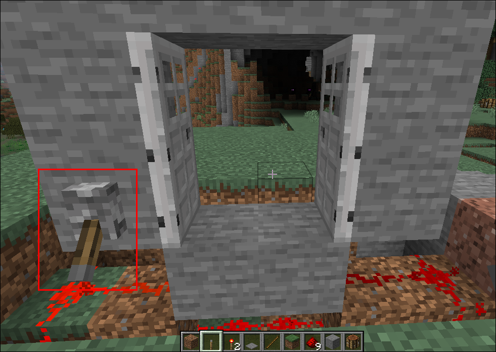 How To Open An Iron Door In Minecraft - How To Make Glass Opening Doors In Minecraft