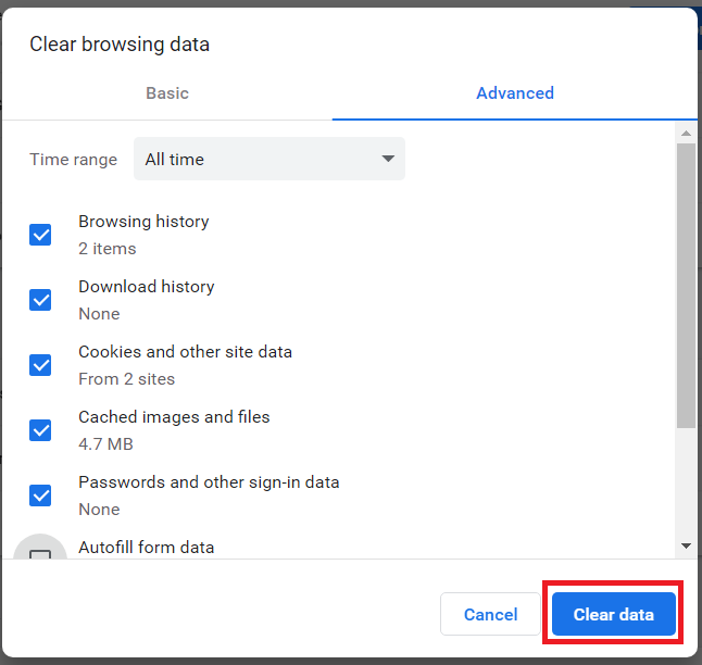 Chrome History - Clear Data