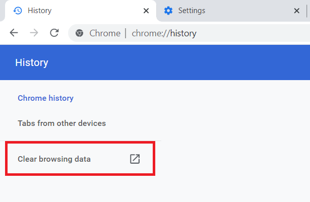 Chrome History Tab