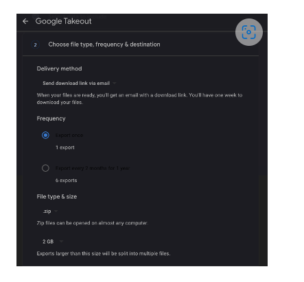 Google Account - Data Download - File type