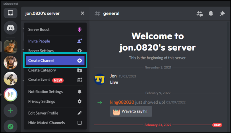 Collapsible channel list – Discord