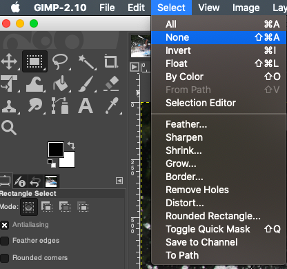gimp how to deselect gimp how to deselect