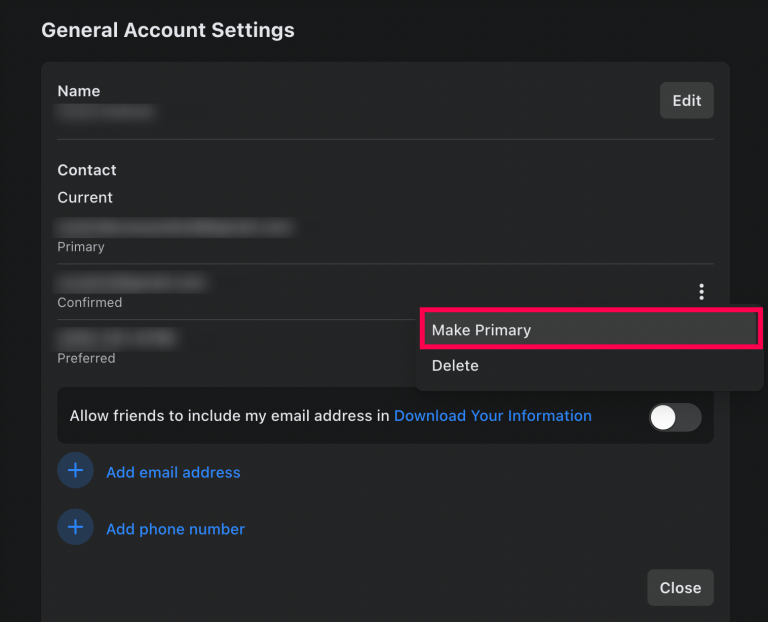 How to Change the Primary Email Address on Facebook