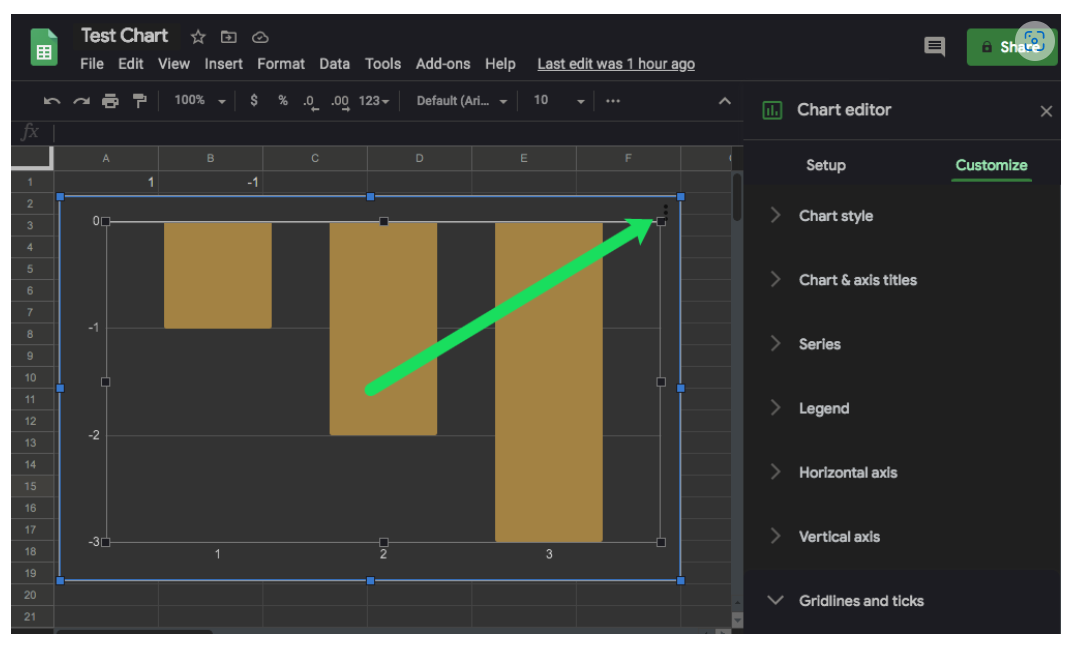 Google Sheets Graph - Chart editor