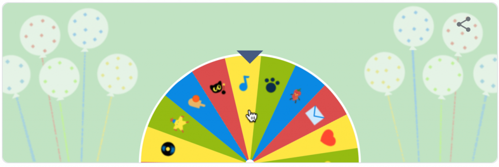 Google birthday surprise spinner