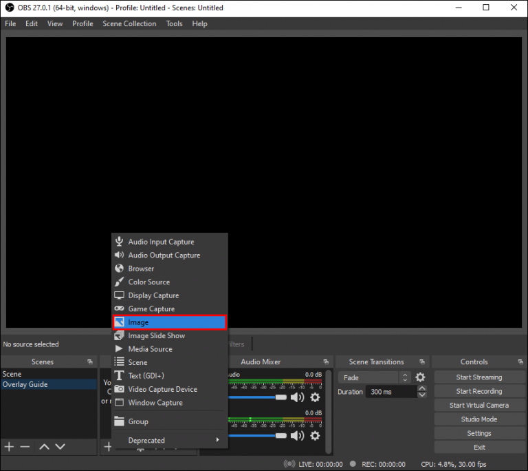How to Add an Overlay in OBS