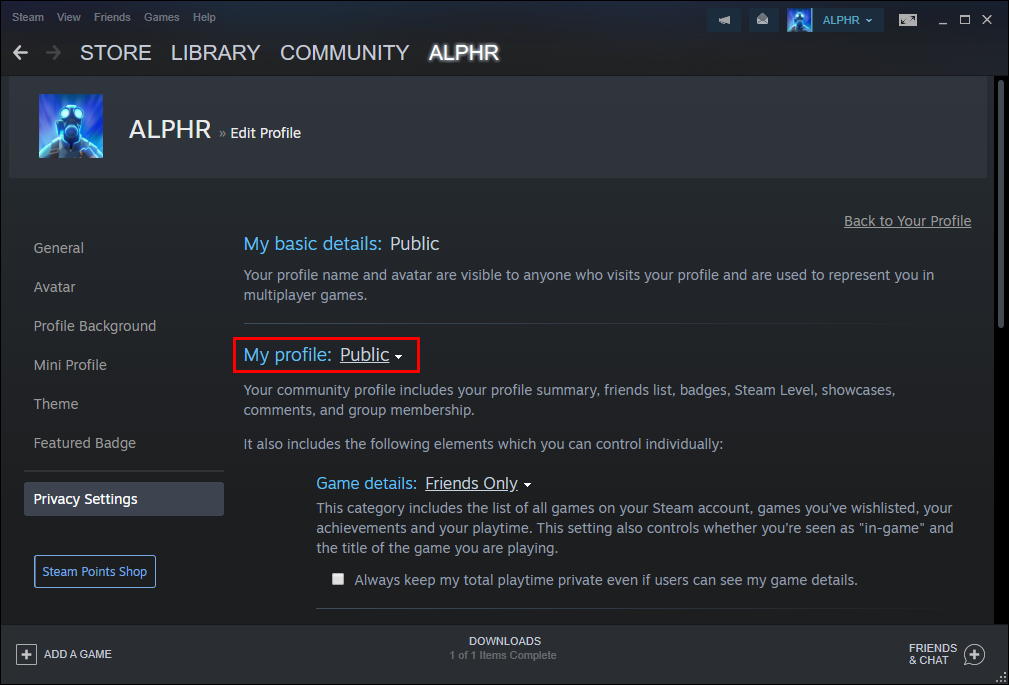 how to hide a game from recent activity steam