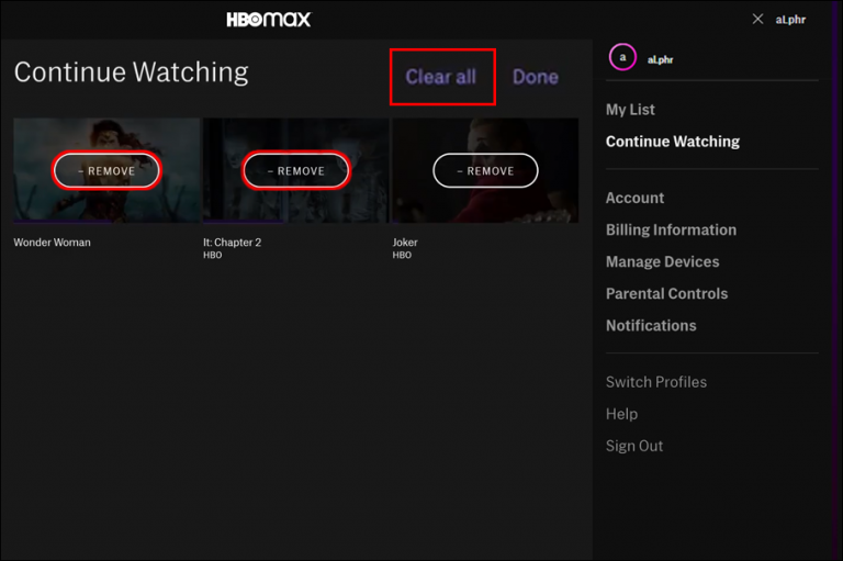 How To Clear Continue Watching in HBO Max