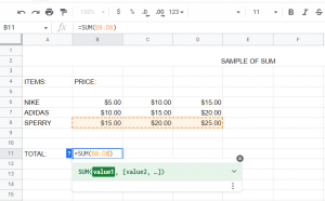 How to Sum a Row in Google Sheets