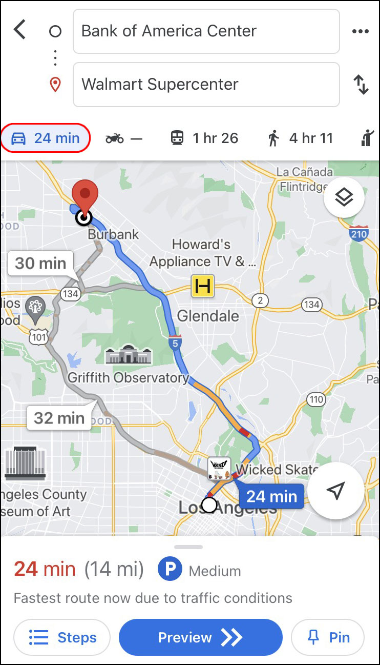 Fastest Route Home From Current Location How To Change Google Maps From Walking To Driving [And Vice Versa]