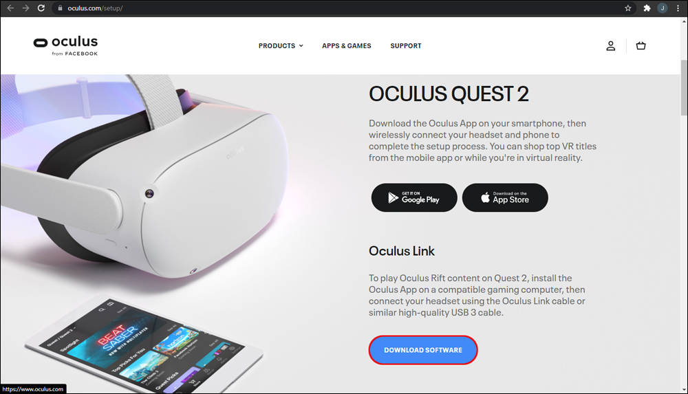 oculus quest app download for pc