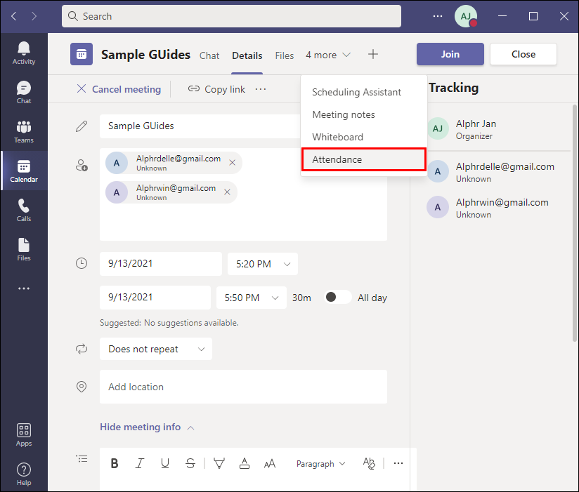 How to check who attended a microsoft teams meeting