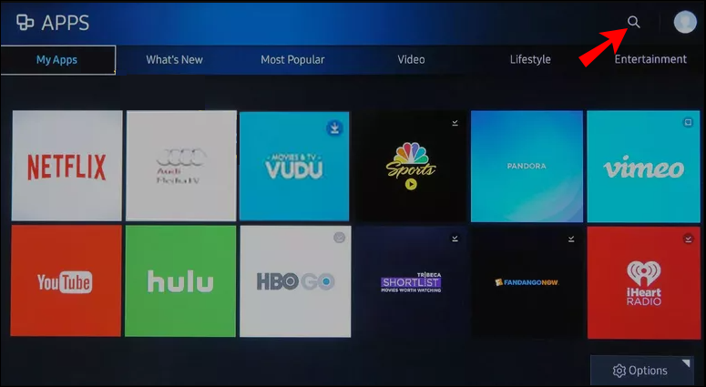 How to manage apps on Samsung smart TV?