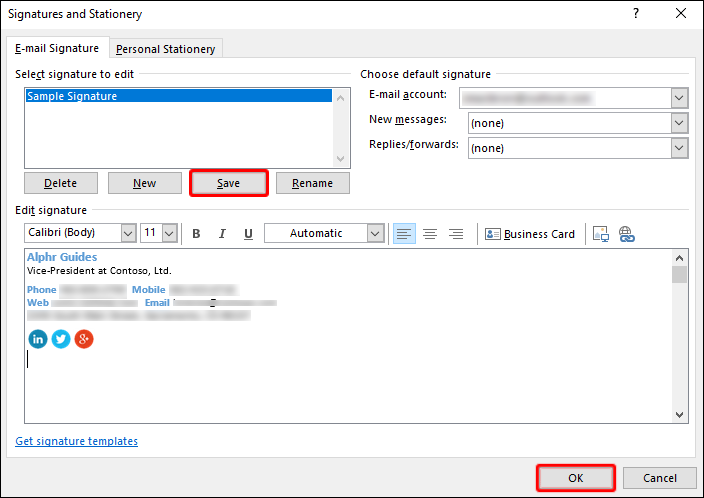 how to edit signature in outlook