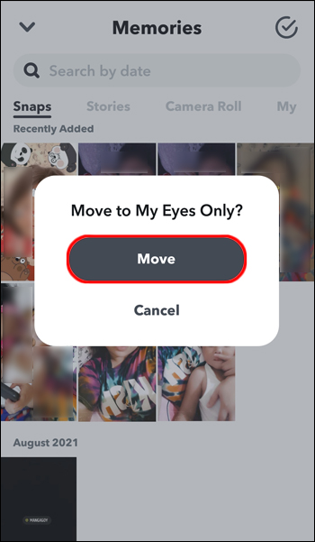 how do u add stuff to my eyes only on snapchat