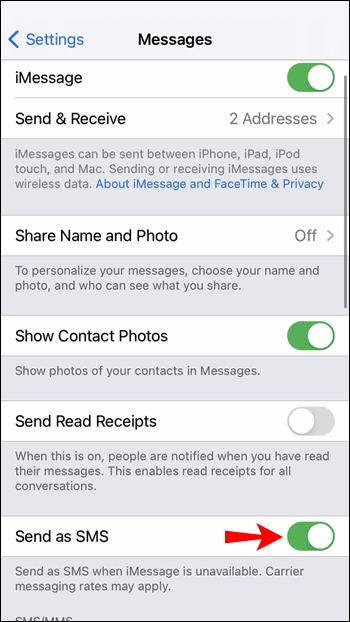 imessage from mac phone number settings