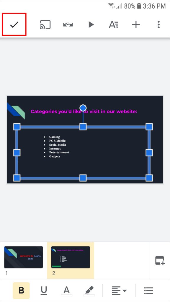 How to Add Bullet Points in Google Slides