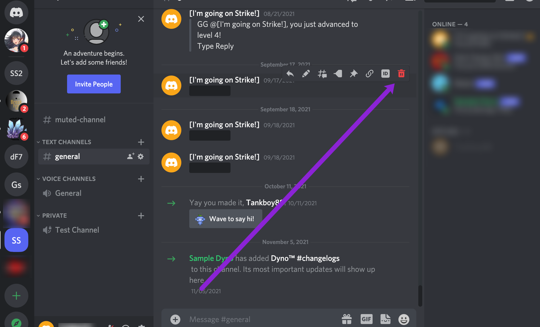 How to clear chat in discord
