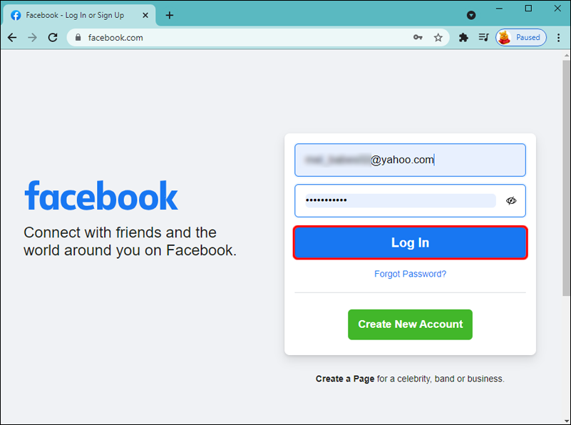 Facebook Login Sign Up New Account