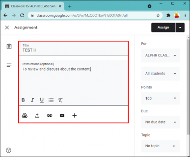 How to Create an Assignment in Google Classroom