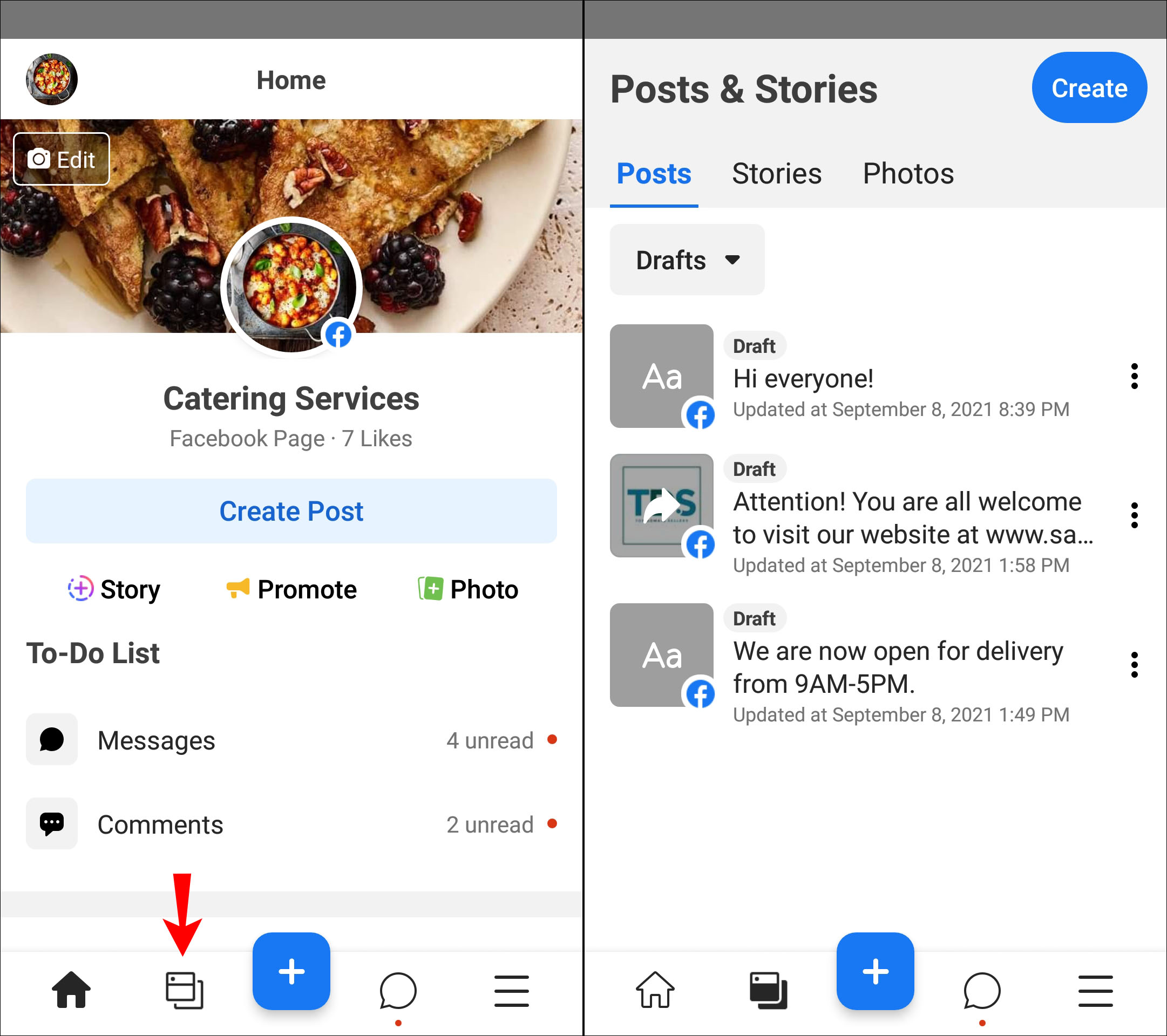 How To Find Facebook Drafts