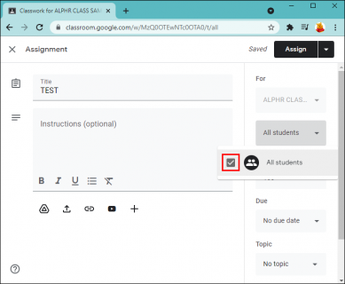How to Create an Assignment in Google Classroom