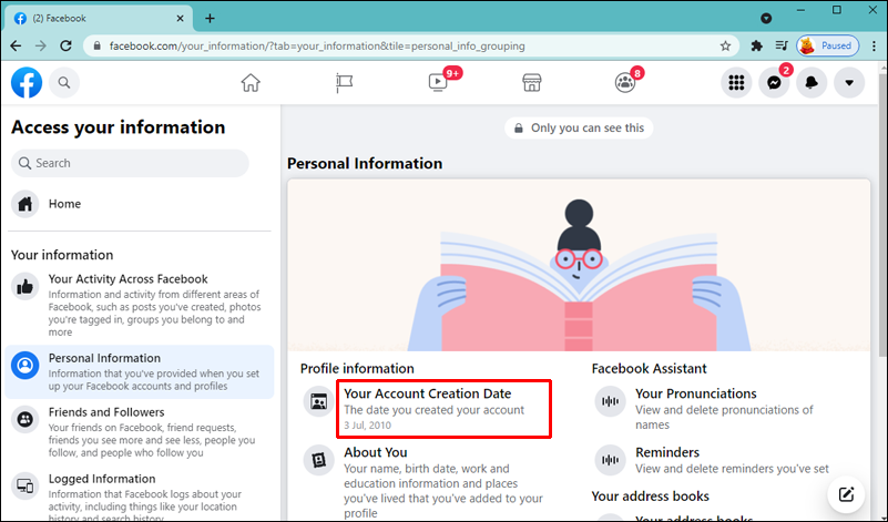 How To View When a Facebook Account Was Created