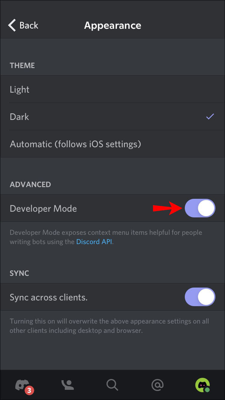 How turn on Developer Mode on discord (for get access to copy id