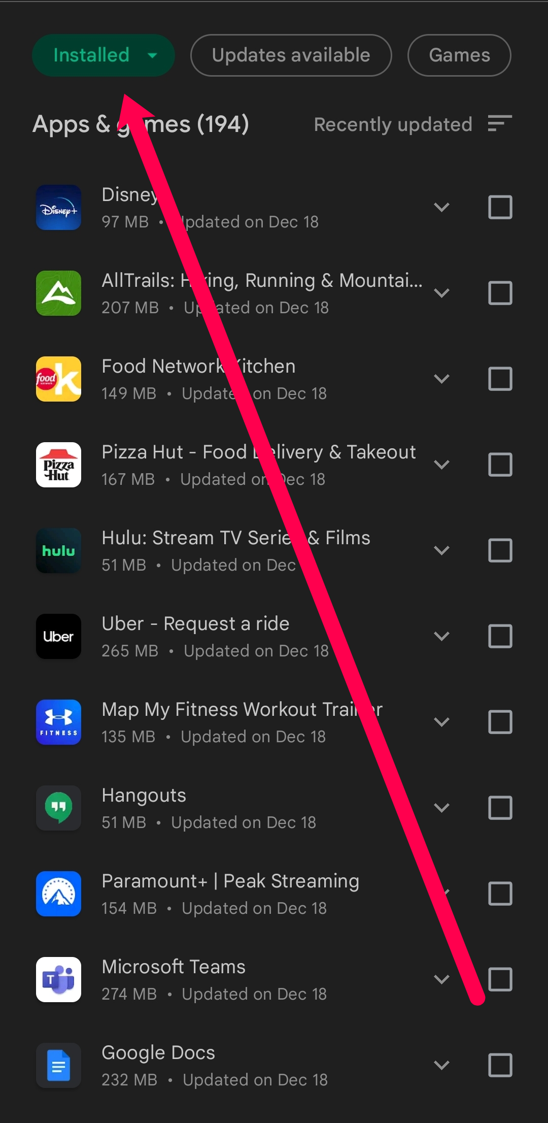 How do I retrieve deleted app history?