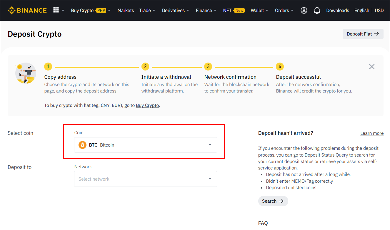 How to Make a Deposit in Binance